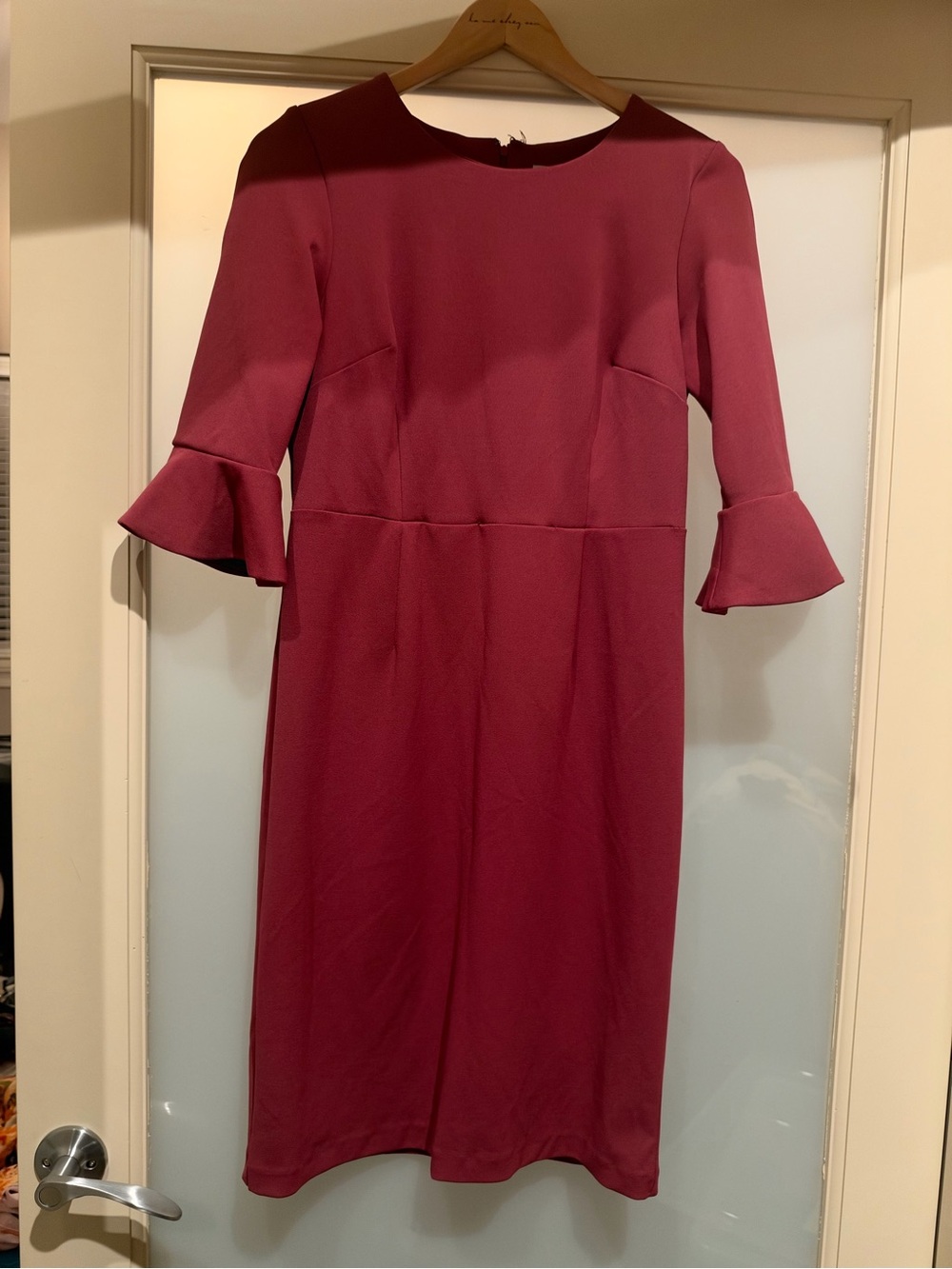 Shelby & Palmer Berry Midi Dress with Ruffle Sleeves